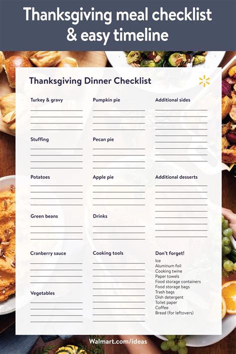 Thanksgiving Dinner Food Checklist Chrsnn