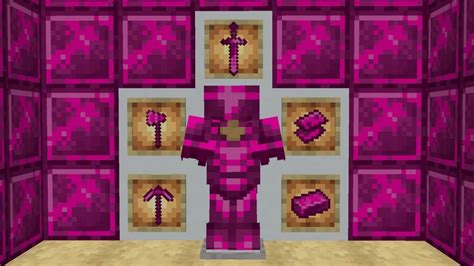Bright Pink Netherite And Elytra Minecraft Texture Pack