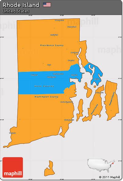 Free Political Simple Map Of Rhode Island Cropped Outside