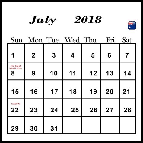 20 July 2018 Calendar Free Download Printable Calendar Templates ️
