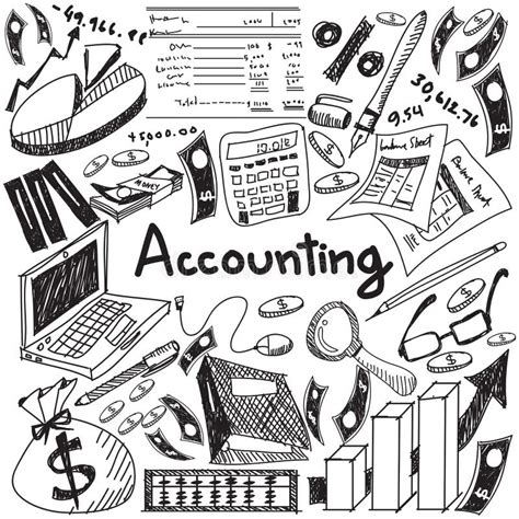 Accounting And Financial Education Handwriting Doodle Icon Of Ba Stock