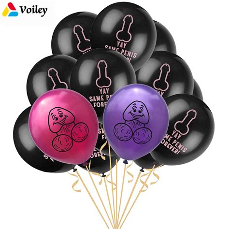 Voiley 12pcs Yay Same Penis Forever Letter Balloons Decoration Marriage Adult Sex Party Supplies