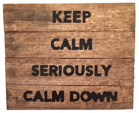 Keep Calm Seriously Calm Down Sign Rustic Novelty Signs By