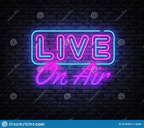 Live On Air Neon Text Vector Radio On Air Neon Sign Design Template