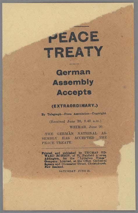 Peace Treaty Collections Online Auckland War Memorial Museum