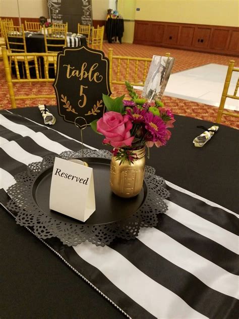 Black And Gold Centerpiece Black And Gold Centerpieces Birthday