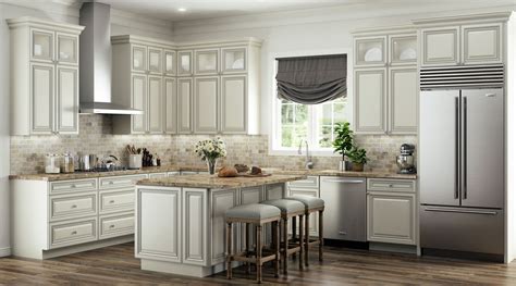 Antique White Glaze Glazed Kitchen Cabinets Kitchen Cabinet Design