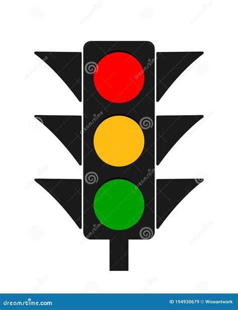 Traffic Light Icon Of Stoplight Red Yellow Green Signals For Safety