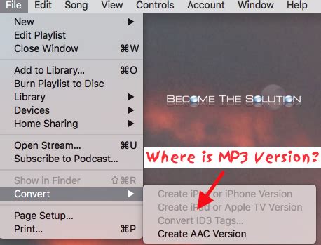 Fix ITunes Cant Create MP3 Version Convert