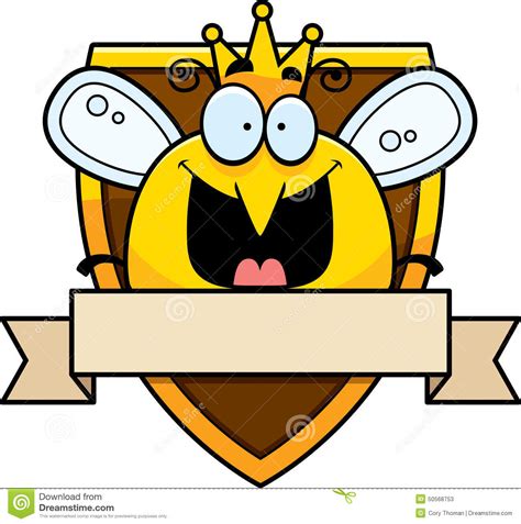 Cartoon Queen Bee Badge Stock Vector Illustration Of
