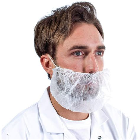 100 Pack Of Disposable Beard Covers White Beard Protectors Industrial