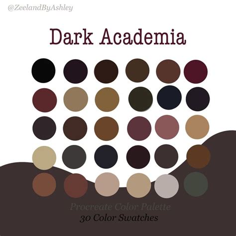 The procreate app comes with a few palettes built in, and you can build your own with your favorite colors. Dark Academia Inspired Procreate Color Palette 30 Swatches ...