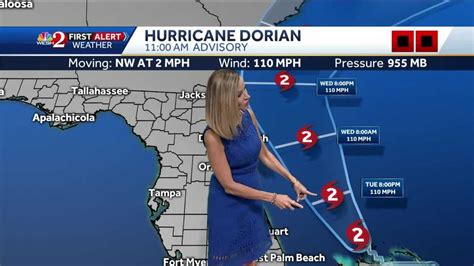 Dorian Now A Category 2 Hurricane As It Inches Northwestward
