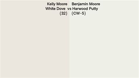 Kelly Moore White Dove 32 Vs Benjamin Moore Harwood Putty Cw 5 Side