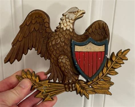vintage mid century cast metal american eagle with shield wall decor sexton usa ebay