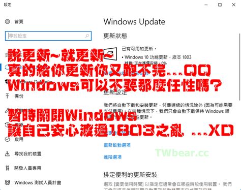 教學文 Windows 10更新找不到，自動更新關不掉看圖說故事帶你關閉update功能，暫時安心不受1803之亂干擾！ 台灣熊部落格