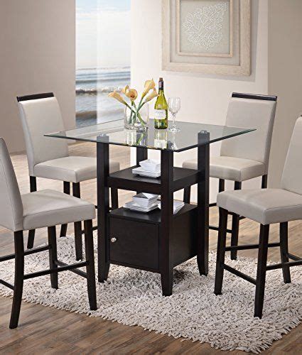 Glass Top Counter Height Dining Table Lenn 5 Piece Counter Height