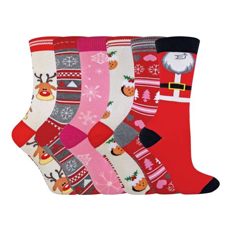 Festive Feet 6 Pairs Of Ladies Christmas Socks Online At Sock Snob Uk