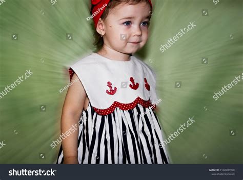 Happy Little Girl Holding Red Rose Stock Photo 1168205998 Shutterstock