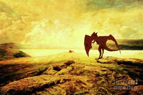 The Lonely Dragon By Mary Bassett Painting By Esoterica Art Agency