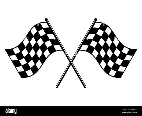 checkered flags black and white race flag finish or start rippled crossed flag icon