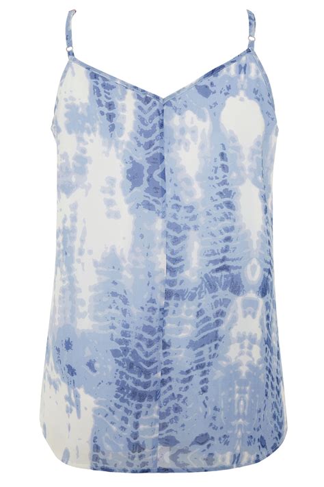 Yours London Blue Tie Dye Layered Cami Top Yours Clothing