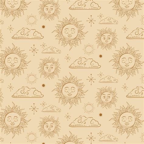 Free Vector Hand Drawn Sun Pattern