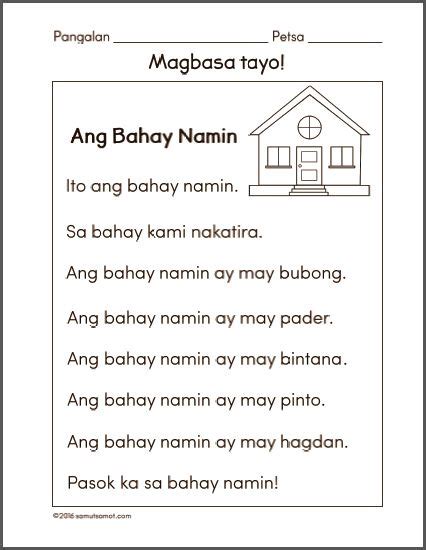 Grade 1 Reading Worksheets In Filipino Kidsworksheetfun