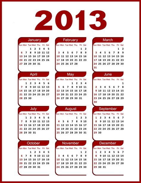 Calendar 2013 Calendar Of 2013 2013 Calendar 2013 Calendar 2013