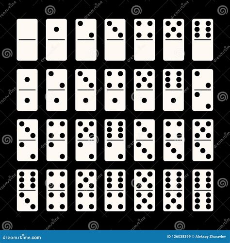 Creative Vector Illustration Of Realistic Domino Full Set Isolated On
