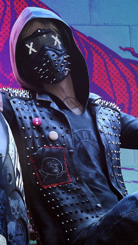 Download 1080x1920 Watch Dogs 2 Mask Hoodie Wallpapers