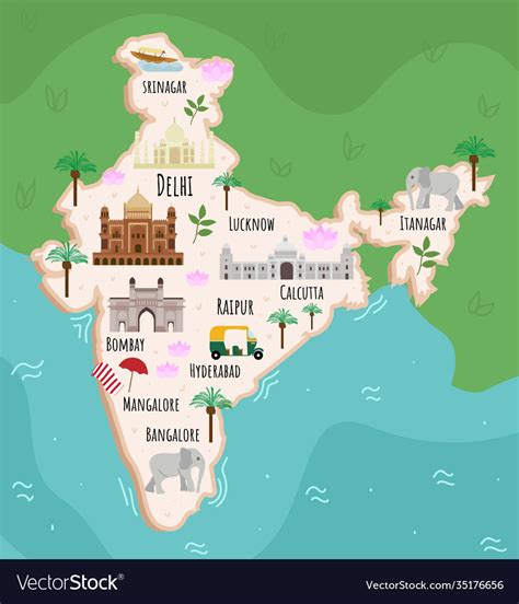 Map Of India Cartoon Emilie Nicolette