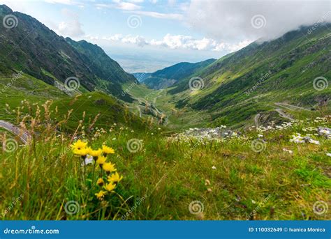 Amazing Road In Carpathian Mountains Transfagarasan Romania Stock