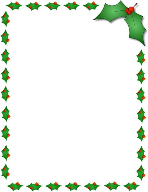 Christmas Holly Border Page Public Domain Clip Art Image Wpclipart