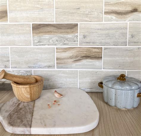 Recycled Glass Subway Mosaic Tile In Wood Color In 2021 Rustic