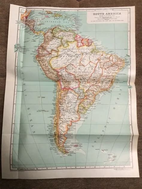 1911 Antique Colour Map South America 3156 Picclick