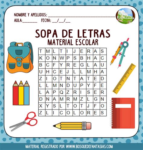 Sopa De Letras Para Niños De 5 A 6 Años Importancia De Niño