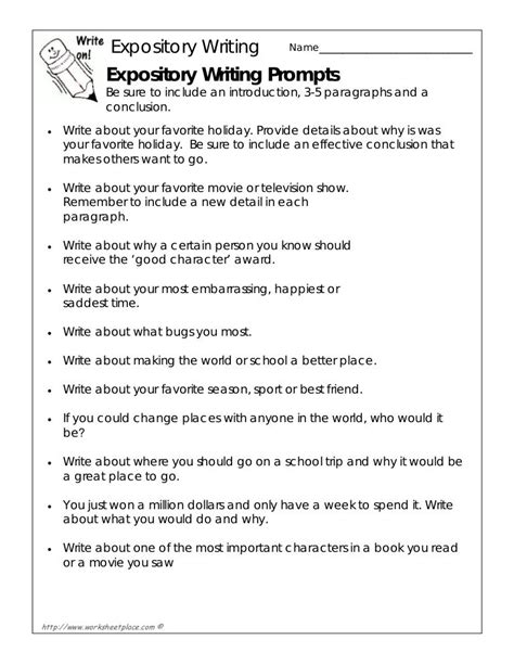 Expository Writing Prompts