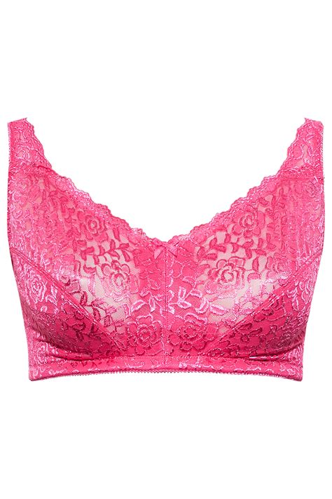 2 pack hot pink and navy blue lace non padded non wired floral bras yours clothing