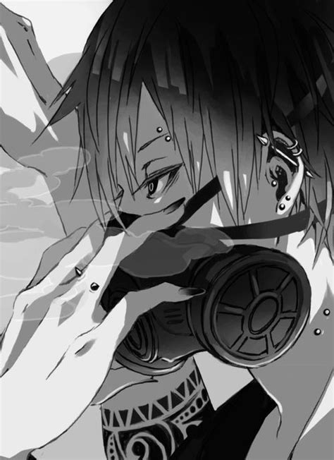 Another Black And White Image Of A Male Animemanga Character