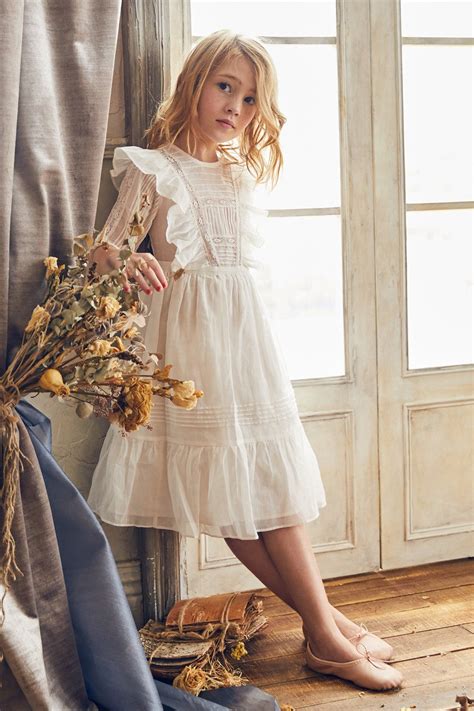 Nellystella Caroline Dress Bright White Mini Ruby Victorian Girl