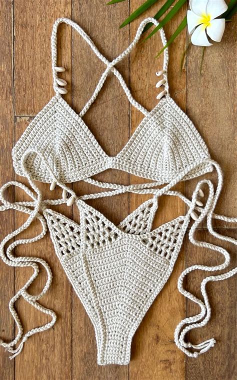 Crochet Bikini Set With Cowrie Shell Detail Artofit