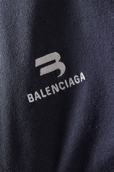 shop balenciaga blue sporty b shrunk t shirt in peeling stretch jersey for men ounass saudi