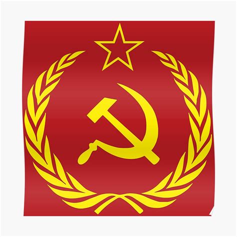 Soviet Union Cold War Flag Poster By Chocodole Redbubble