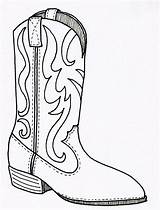 Coloring Boot Boots Western Popular sketch template