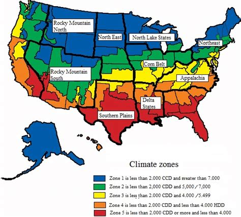 Climate Zones In The Continental United States Ccd Cooling Degree