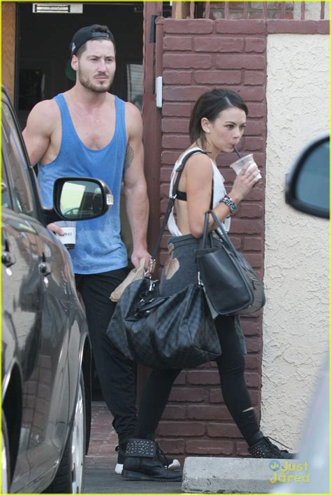janel parrish films val chmerkovskiy s chest waxing watch it here photo 732435 photo