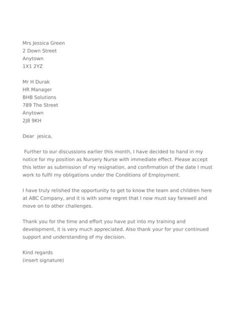 Free 11 Hospital Resignation Letter Samples And Templates In Pdf Ms Word