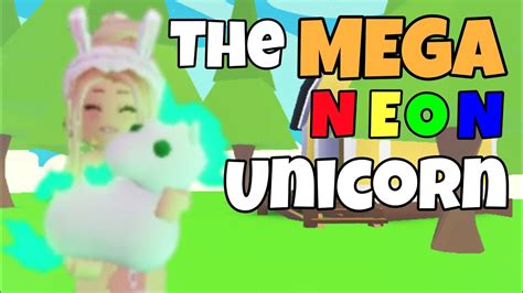 The Mega Neon Unicorn In Adopt Me Roblox Youtube