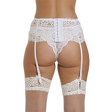 Deep Wide Lace Suspender Belt For Stockings Sexy Silky Embroidered